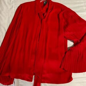 Crimson Red Long Sleeves Blouse With Nice classy Sleeves